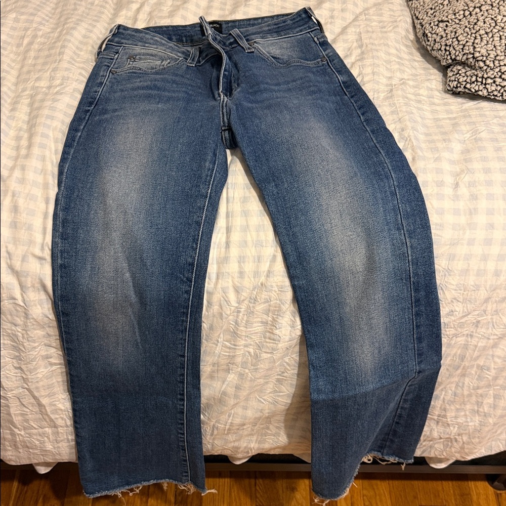 Just Black Women's Distressed Blue Boyfriend Jeans